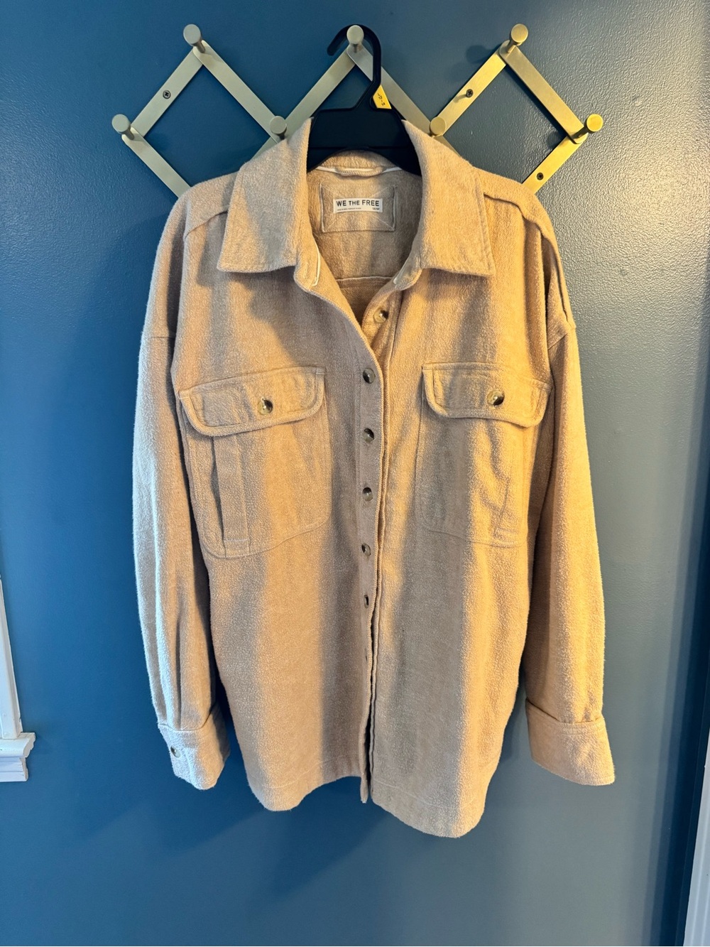 We The Free Tan Teddy Shacket Jacket
